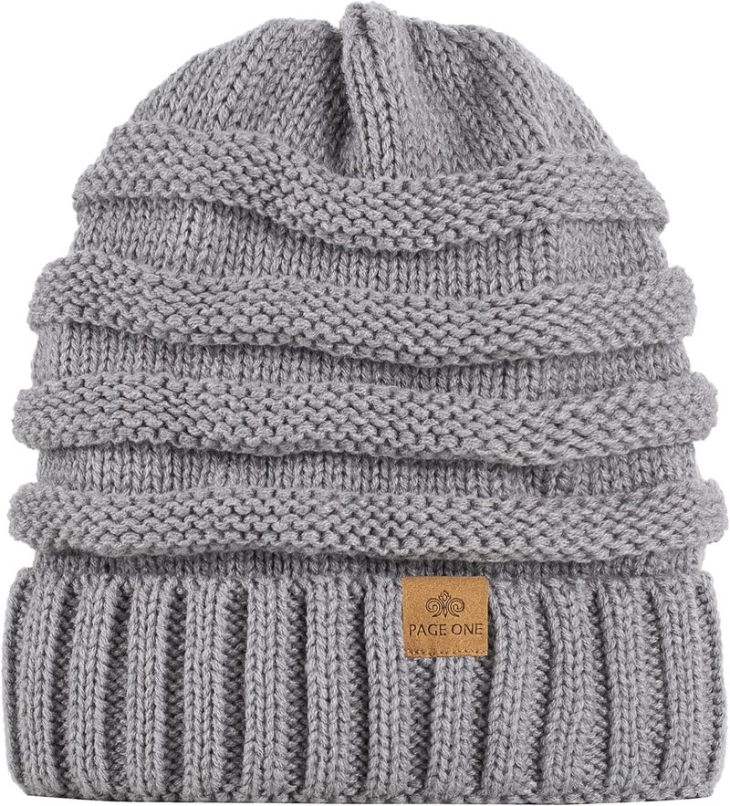 PAGE ONE Womens Winter Beanie Warm Cable Knit Hat Style Stretch Trendy Ribbed Chunky Cap - Image 4